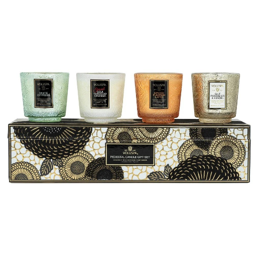 Picture of Japonica Holiday Black Pedestal Candle Gift Set