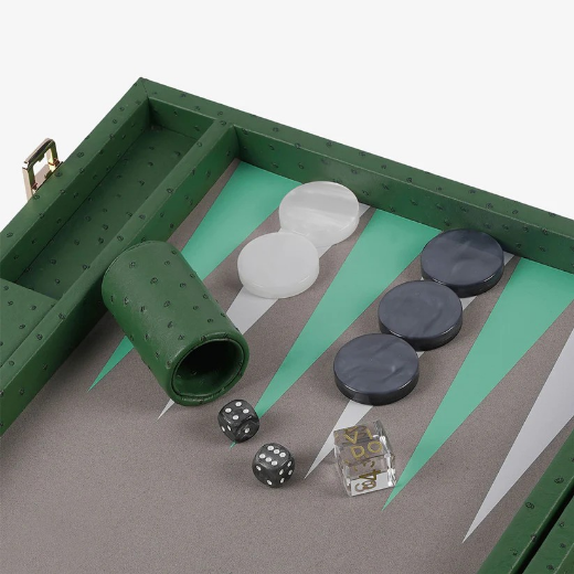 Picture of Forest Green Ostrich Backgammon