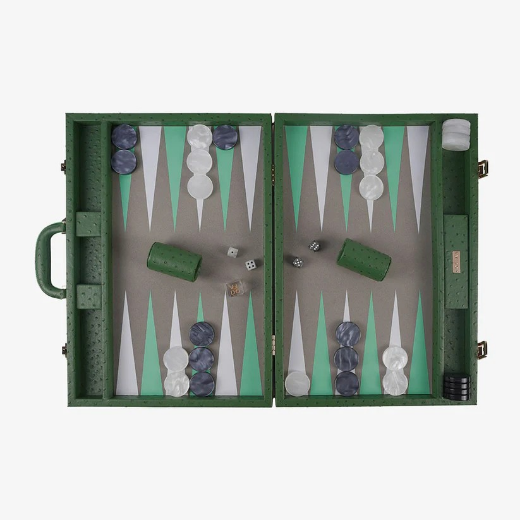 Picture of Forest Green Ostrich Backgammon