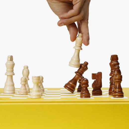 Picture of Lemon Leather Chess Set