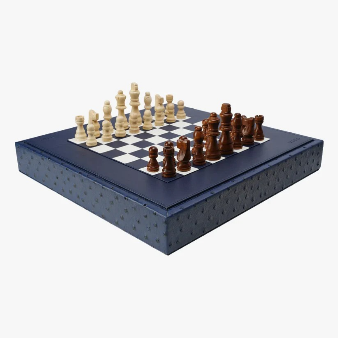 Picture of Navy Blue Ostrich Chess Set