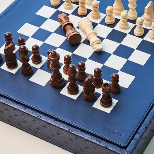 Picture of Navy Blue Ostrich Chess Set