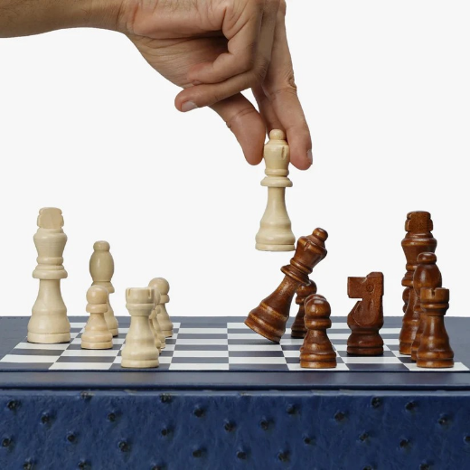 Picture of Navy Blue Ostrich Chess Set