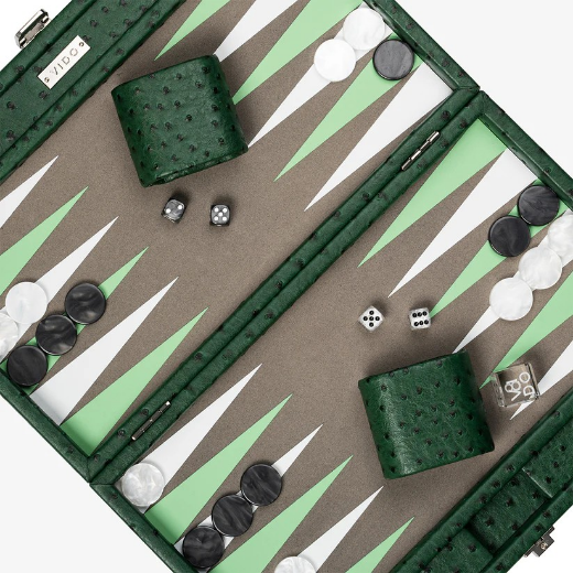 Picture of Forest Green Ostrich Backgammon