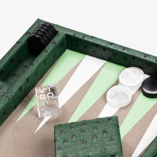 Picture of Forest Green Ostrich Backgammon