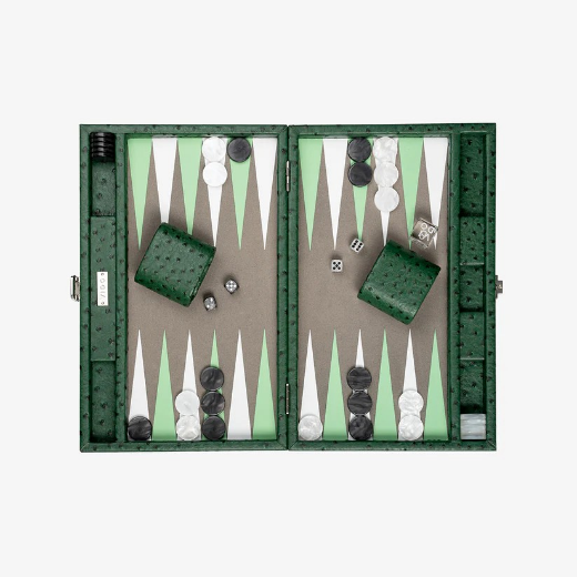 Picture of Forest Green Ostrich Backgammon