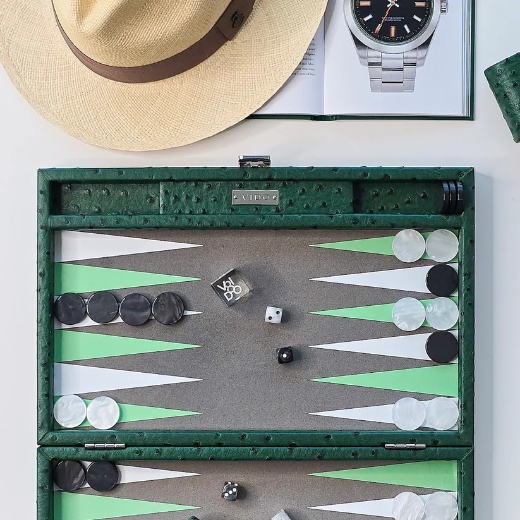 Picture of Forest Green Ostrich Backgammon