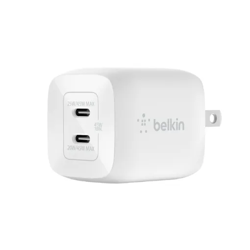 Picture of Belkin/WCH011vfWH 45W DUAL USB-C GAN WALL CHARGER WITH PPS  WH