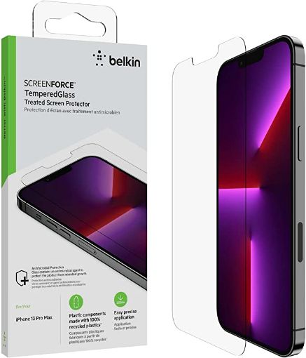 Picture of Belkin OVA070zz -SCREENFORCE™ TemperedGlass Antimicrobial -iPhone 13 Pro Max