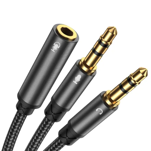 Picture of SY-A05 Headphone female to 2-male 2in1audio cable 0.2m-black