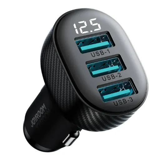 Picture of JR-CCD03 17W 3USB Digital Display Car Charger-Black