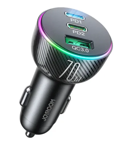 Picture of JR-CL26 70W 3-Port (2PD+1USB) Car Charger-Black