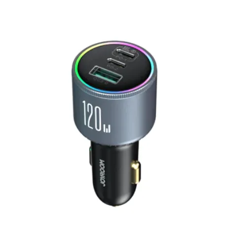 Picture of JR-CCN07 120W 3-Port (2PD+1QC3.0) Car Charger-Dark Gray