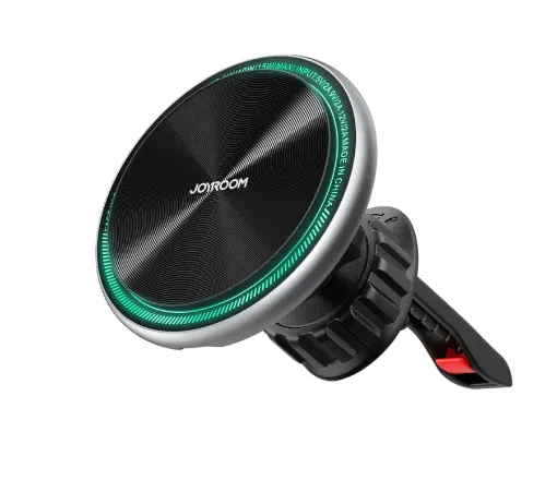 Picture of JR-ZS290 Magnetic Wireless Car Charger Holder with LED Letter Ring (Air Vent) -Silver