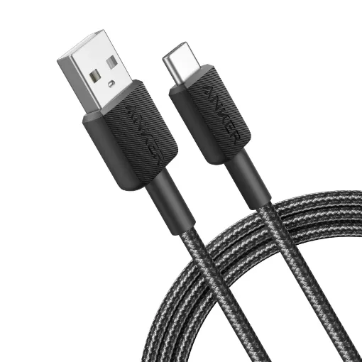 Picture of  Anker 322 USB-A to USB-C Cable (6ft Braided) Black 
