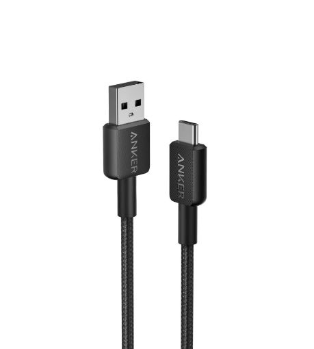 Picture of Anker 322 USB-A to USB-C Cable (3ft Braided) Black