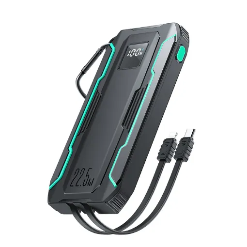 Picture of JR-L017 22.5W Power Bank with Dual Cables 10000mAh-Black With USB.A to Type.C 0.25m Cable
