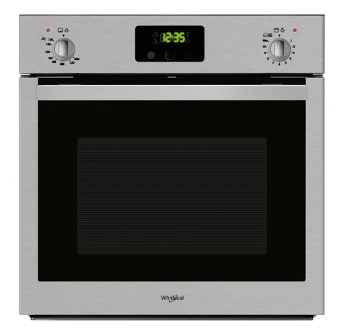 صورة فرن غاز مدمج وشواية كهربائية 60 سم 60 لتر مع مروحة وشاشة ليد من الفولاذ المقاوم للصدأ