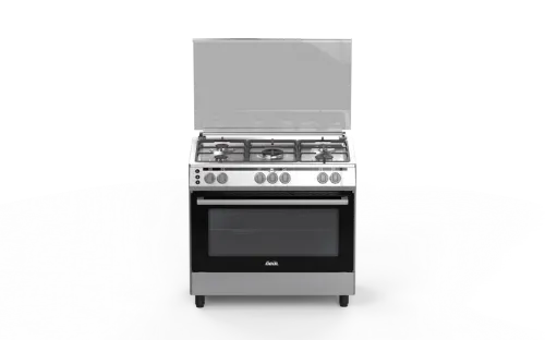 صورة طباخ غاز 90 سم مع مروحة توربو كاملة الأمان*1 من الفولاذ المقاوم للصدأ