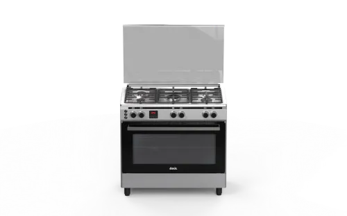 صورة طباخ غاز 90 سم أمان كامل مروحة توربو*2 مروحة تبريد*1 ستانلس ستيل