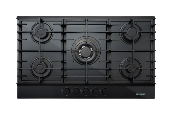 Picture of Built In Gas Hob 90cm Glass Black Cast Iron-THETA A9501 SDF