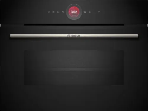 صورة فرن كومبي مع ميكروويف، سلسلة 8، ارتفاع 60 سم × 45 سم، سعة 45 لترًا، أسود ومقبض من الفولاذ المقاوم للصدأ. وفر 15%