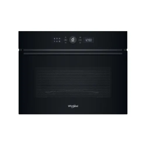 صورة فرن ميكروويف مدمج من ويرلبول WMW57DHMBUK، سعة 40 لترًا، أسود بالكامل، مزود بتقنية 6th Sense/W-Line M