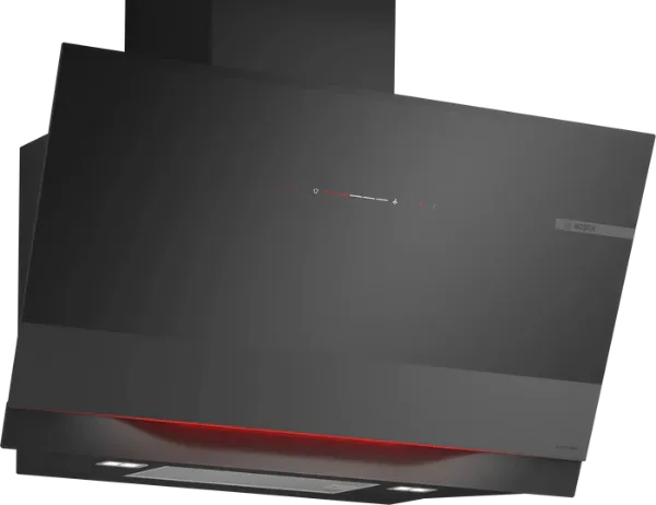 Picture of Bosch DWK91LT65 Wall Hood 90cm Serie8 1000m3/h Clear Glass Black Printed