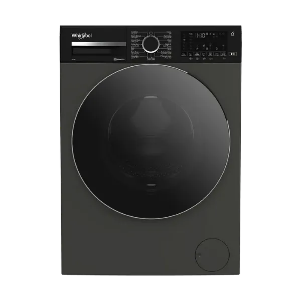 صورة غسالة ويرلبول WFL 10143D SBMJ سعة 10 كجم، 1400 دورة في الدقيقة، حاصلة على تصنيف 6 Sense A+++، لون فضي