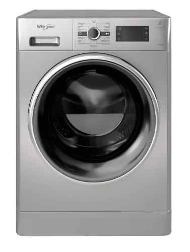 صورة غسالة ومجفف ويرلبول FWDB 9648 SBSGCC سعة 9 × 6 كجم، 1400 دورة في الدقيقة، لون فضي