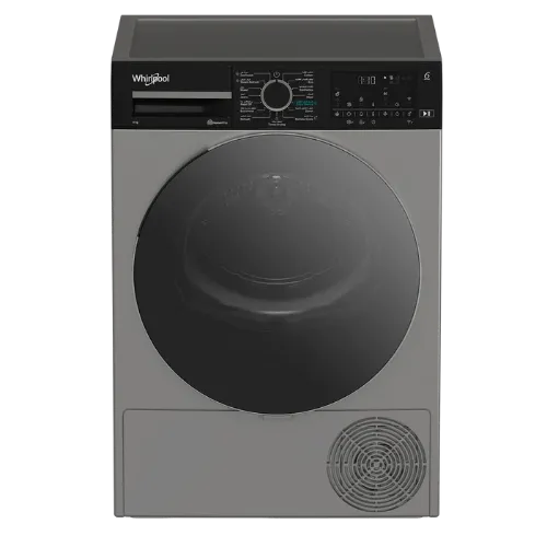 صورة مجفف ملابس ويرلبول WDH 092C 25 SBMJ بمضخة حرارية، سعة 9 كجم، فضي، فئة A+++