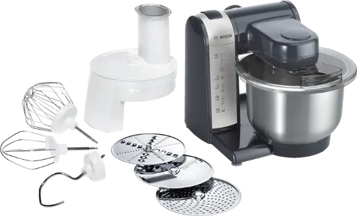 صورة ماكينة مطبخ بوش MUM48A1 بقوة 600 واط مصنوعة من الفولاذ المقاوم للصدأ