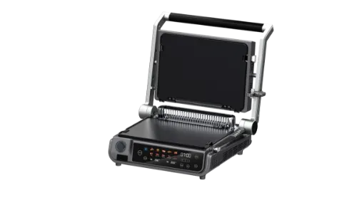 صورة شواية سونا بدون دخان تعمل باللمس، بقوة 2000 واط، قابلة للتثبيت بزاوية 180 درجة، مزودة بشاشة رقمية تعمل باللمس