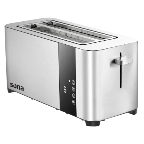 صورة محمصة سونا 1400 واط، 4 شرائح، 7 مستويات تحميص، تحكم باللمس، مصنوعة من الفولاذ