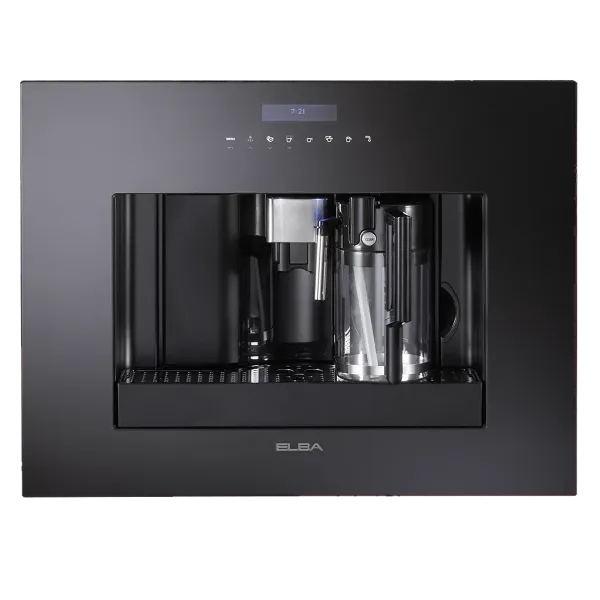 Picture of Elba Fully Automatic Built-in Coffee Cappuccino Maker Black Glass 45cm