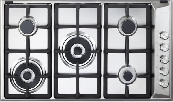 Picture of ELBA Gas Hob Built-in 5 Burners 90 cm Stainless Steel Cast Iron Pan