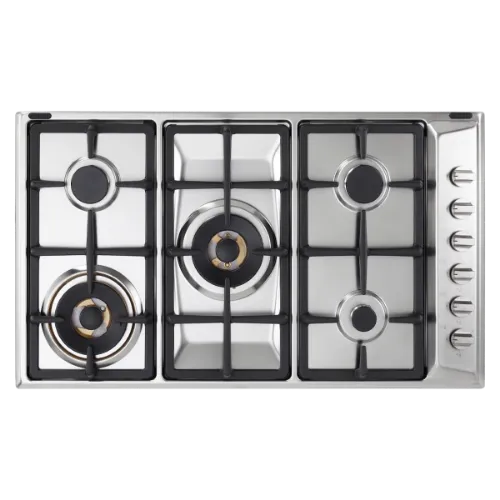 صورة طباخ غاز البا 90 سم بلت ان ستانليس ستيل مناصب سكب سميكة وعين نحاس وسطية