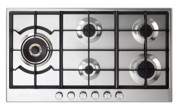 Picture of Elba Gas Hob Built-in 90 cm Steel Cast Iron Pan and a Copper and Turbo Side Burner