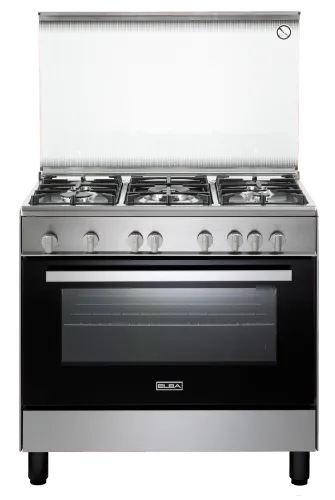 صورة طباخ غاز إلبا 90 سم تصميم ستانليس ستيل 5 شعلات مناصب سكب سميكة نظام امان كامل