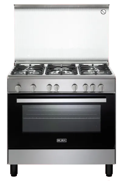 Picture of Elba Gas Cooker 90 cm Stainless Steel Cast iron pan supports 5 gas burners Full Safety
