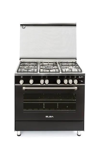 Picture of Elba Gas Cooker 90 cm Black with Steel Top and 2 Fans for Cooling and Distribution