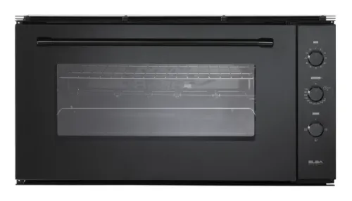 صورة فرن غاز إلبا بلت ان 90 سم مع مروحتين لون اسود
