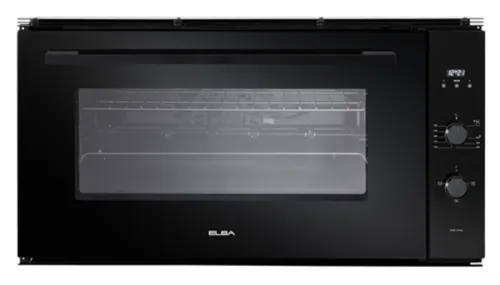 صورة فرن غاز إلبا بلت ان 90 سم مع مروحة لون اسود تحكم لمس