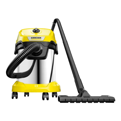 صورة مكنسة برميل كارشر للجاف والرطب بسعة 17 لتر تتميز بخاصية نفخ الهواء ووعاء ستانلس ستيل