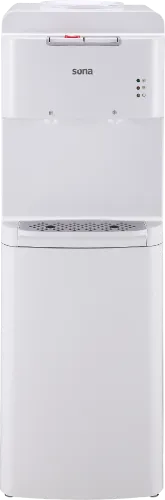 صورة موزع مياه سونا، صنبوران مع قفل أمان للأطفال، لون أبيض