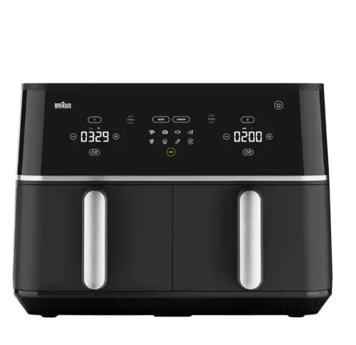 Picture of Braun Air Fryer 10 L 2400 W 8 Programs Dual Baskets Digital Touch Screen Black