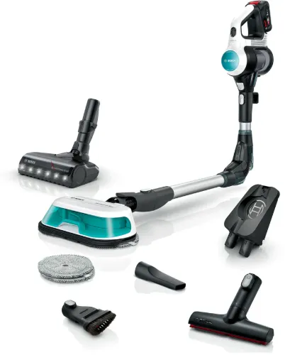 صورة مكنسة بوش BCS71HYG1 اليدوية القابلة لإعادة الشحن، بتقنية Unlimited 7 Aqua ProHygienic