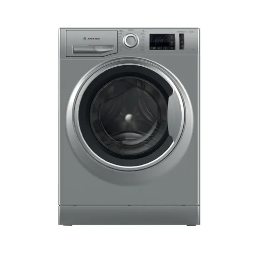 صورة غسالة أريستون تحميل أمامي سعة 8 كغم، 1200 دورة، إنفرتر، فضي (Ariston NM11 823 SS)