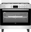 Picture of Beko Gas Cooker 90 cm 5 Burners Stainless Steel Cast Iron with Fan Cast Iron Pan
