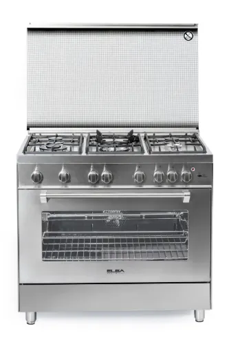 Picture of Elba Gas Cooker 90 cm Silver and 2 Fans for Cooling and Distribution
